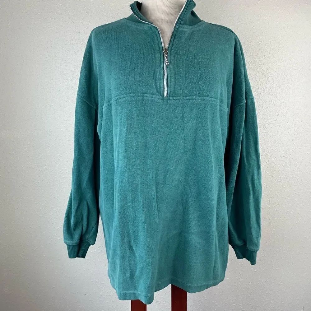 Victoria Sport Green Quarter Zip Sweatshirt EUC